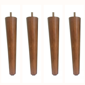 Kit 4 Pé Palito 30cm para Sofá, Puff, Poltrona Castanho