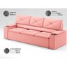 Sofá com Porta Copos Retrátil e Reclinável Pop 2,05m Velosuede Rose - Netsofas - 2