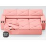 Sofá com Porta Copos Retrátil e Reclinável Pop 2,05m Velosuede Rose - Netsofas - 5