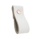 Ver imagem 1 de 02 Puxadores Dobi Parafuso - Couro Legítimo Cinza:Rose Gold