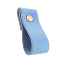 Ver imagem 1 de 02 Puxadores Dobi Parafuso - Couro Legítimo Azul:Cobre