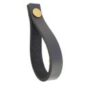 Ver imagem 1 de 03 Puxadores Dofi Parafuso - Couro Legítimo Preto:Dourado