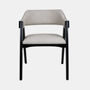 Ver imagem 3 de Cadeira de Madeira Viena Encosto Curvado Cor Preto Estofado Facto Garden Bege Acinzentado