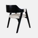 Ver imagem 6 de Cadeira de Madeira Viena Encosto Curvado Cor Preto Estofado Facto Garden Bege Acinzentado