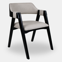 Ver imagem 1 de Cadeira de Madeira Viena Encosto Curvado Cor Preto Estofado Facto Garden Bege Acinzentado