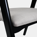 Ver mais imagens de Cadeira de Madeira Viena Encosto Curvado Cor Preto Estofado Facto Garden Bege Acinzentado