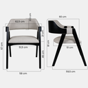 Ver imagem 2 de Cadeira de Madeira Viena Encosto Curvado Cor Preto Estofado Facto Garden Bege Acinzentado