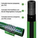 Ver imagem 5 de Mangueira de Jardim 30m Metros Reforçada Trançada + Suporte Alça Plástica Portátil Cinza + Torneira