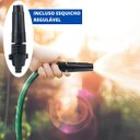 Ver imagem 7 de Mangueira de Jardim 30m Metros Reforçada Trançada + Suporte Alça Plástica Portátil Cinza + Torneira
