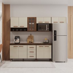 Cozinha Modulada Completa Fidelitá Lisboa 5 Peças 260cm 11 Portas 3 Gavetas com Tampo - 1