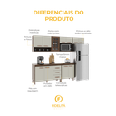 Ver imagem 5 de Cozinha Modulada Completa Fidelitá Lisboa 5 Peças 260cm 11 Portas 3 Gavetas com Tampo