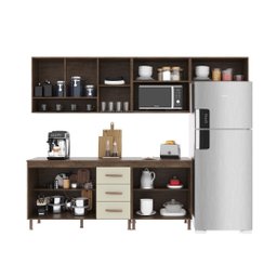 Cozinha Modulada Completa Fidelitá Lisboa 5 Peças 260cm 11 Portas 3 Gavetas com Tampo - 2