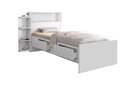 Ver imagem 1 de Cama Solteira com Gavetas e Prateleira Lateral Branca