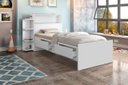 Ver imagem 2 de Cama Solteira com Gavetas e Prateleira Lateral Branca