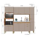 Ver imagem 4 de Cozinha Modulada Compacta Fidelitá Mariana 4 Peças 220cm 12 Portas 1 Gaveta sem Tampo