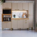 Ver imagem 1 de Cozinha Modulada Compacta Fidelitá Mariana 4 Peças 220cm 12 Portas 1 Gaveta sem Tampo