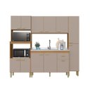 Ver imagem 3 de Cozinha Modulada Compacta Fidelitá Mariana 4 Peças 220cm 12 Portas 1 Gaveta sem Tampo