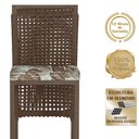 Ver imagem 3 de Mesa Bistrô e 4 Banquetas Roma Marrom Corda Estofado 6 Trama Marrom