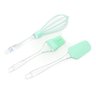 Conjunto de 3 Utensílios de Silicone Verde com Cabo Transparente - 1
