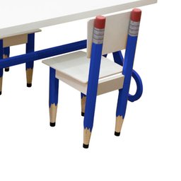 Cadeira Infantil Formato Lápis de Escrever com Borracha:azul - 2