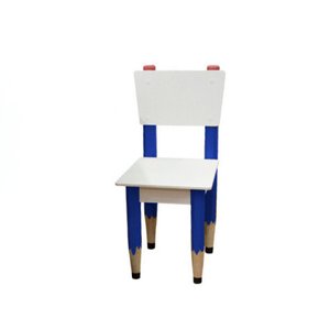 Cadeira Infantil Formato Lápis de Escrever com Borracha:azul