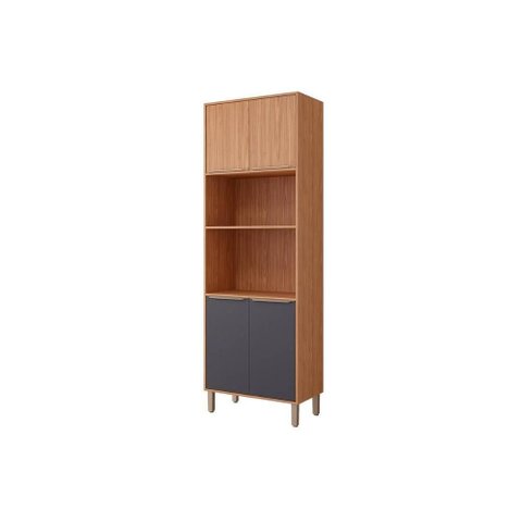 Módulo Cozinha Mgm Divina Paneleiro Torre Quente C/ 4 Portas e 2 Nichos P/ Forno 70cm Freijo/