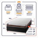 Ver imagem 3 de Conjunto Box Baú Casal Venice Preto 138x188x67 c/ Molas Ensacadas