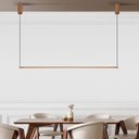 Ver imagem 3 de Pendente Retangular Led 12w 2700k 120cm Tenues Dourado Fosco Mais Luz