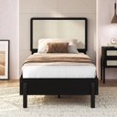 Ver imagem 2 de Cama Solteiro com Cabeceira Telada e Pé Madeira Maciça 102cm Oslo