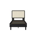 Ver imagem 4 de Cama Solteiro com Cabeceira Telada e Pé Madeira Maciça 102cm Oslo Preto/Nero