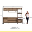 Ver imagem 3 de Cozinha Compacta Pequena Antonela 245 Cm Balcão Pia Armário Aéreo Nicho MDP Mel Branco - ClickLar