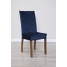 Kit Capa de Cadeira 6 Peças Suede Veludo Sala de Jantar Protege o Estofado Renova o Visual Azul Mari - 3