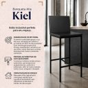 Ver imagem 3 de Banqueta Alta Madeira com Encosto Kiel Cor Preto - Kmj
