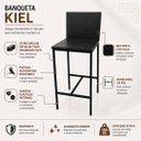 Ver imagem 4 de Banqueta Alta Madeira com Encosto Kiel Cor Preto - Kmj