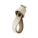 Ver imagem 1 de 02 Puxadores Nó Parafuso - Couro Legítimo Creme:Ouro Velho