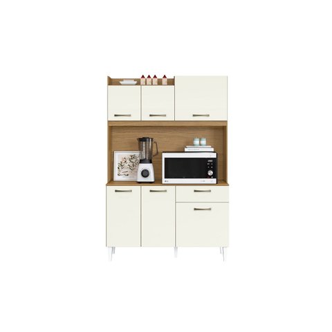 Kit Cozinha Compacta Berlim 6 portas  1 Gaveta -  Atacama/Off White Aramóveis