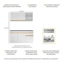 Ver imagem 4 de Armário de Cozinha Compacta 150cm com Rodapé Veneza Multimóveis V2114 Branco/Dourado