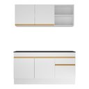 Ver imagem 7 de Armário de Cozinha Compacta 150cm com Rodapé Veneza Multimóveis V2114 Branco/Dourado