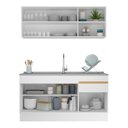 Ver imagem 6 de Armário de Cozinha Compacta 150cm com Rodapé Veneza Multimóveis V2114 Branco/Dourado