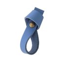 Ver imagem 1 de 02 Puxadores Nó Parafuso - Couro Legítimo Azul:Ouro Velho