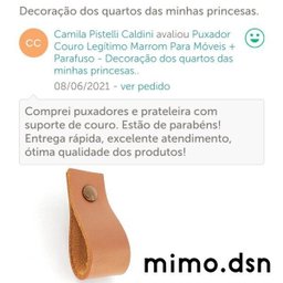 02 Puxadores DokoTwo Parafuso - Couro Legítimo Preto:Preto - 6