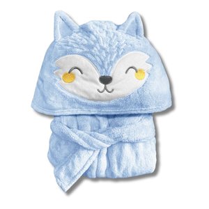 Roupão Infantil Raposa Azul Bebê 1-2 Anos