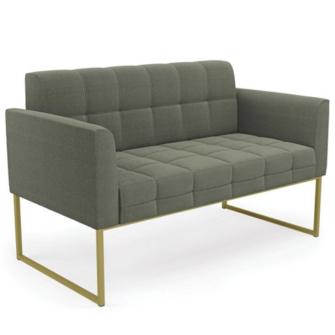 Sofá Namoradeira Base Industrial Dourado Ana Bouclé Menta - Ibiza