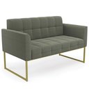 Ver imagem 1 de Sofá Namoradeira Base Industrial Dourado Ana Bouclé Menta - Ibiza
