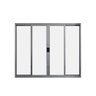 Janela de Correr 4 Folhas S/ Grade Aluminio Brilhante 1.00 X 1.00 Linha Modular - Hale - 1