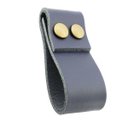 Ver imagem 1 de 02 Puxadores DobaTwo Parafuso - Couro Legítimo Azul Marinho:Dourado