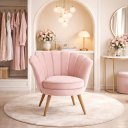 Ver imagem 1 de Poltrona Pétala de Veludo Luxo Decorativa Liberty Móveis Rosê