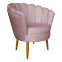 Ver imagem 2 de Poltrona Pétala de Veludo Luxo Decorativa Liberty Móveis Rosê