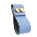 Ver imagem 1 de 02 Puxadores DobaTwo Parafuso - Couro Legítimo Azul:Dourado