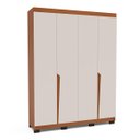 Ver imagem 2 de Roupeiro Solteiro Porto 4 Portas 4 Gavetas 161x214cm Freijó/Creme 240824